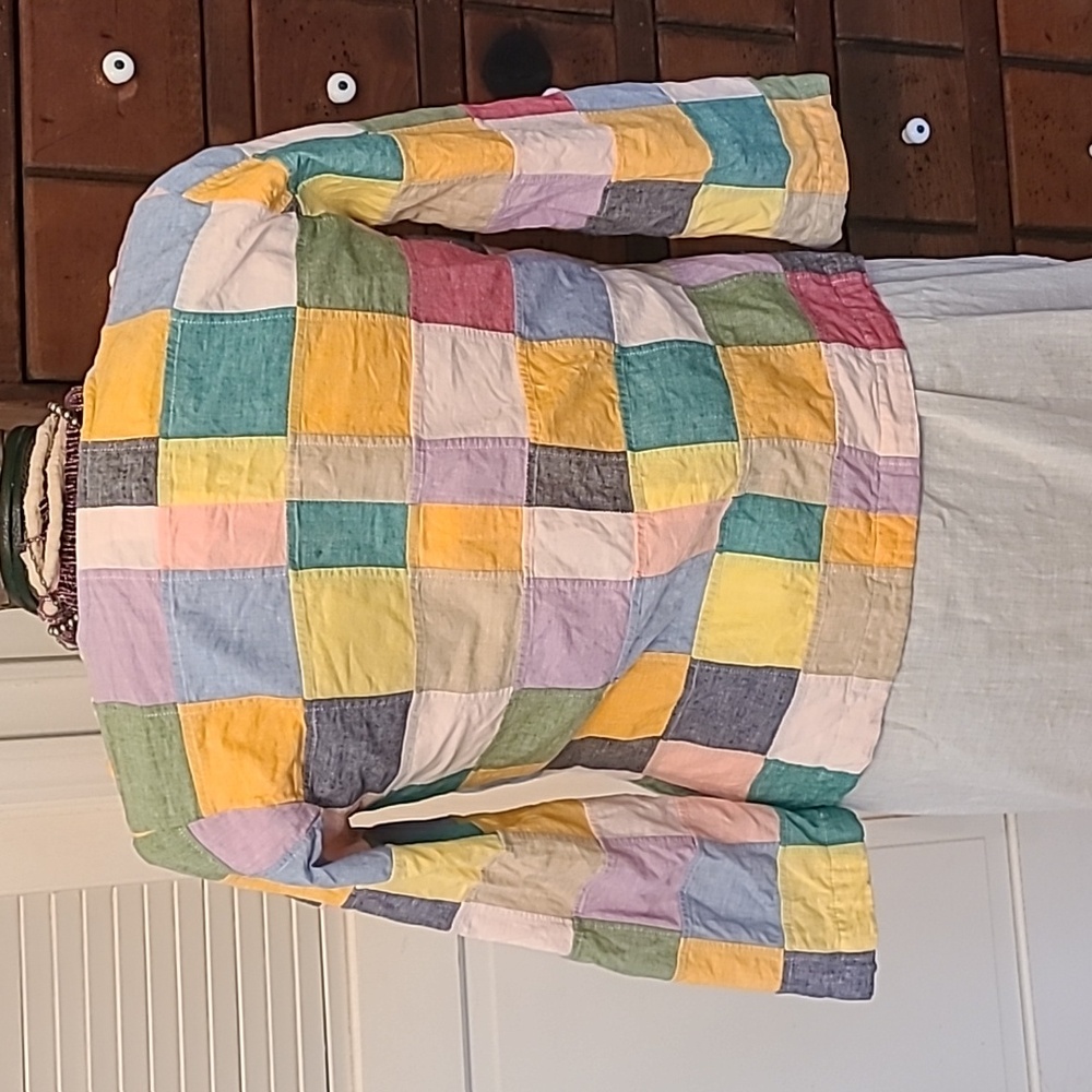 Orvis Multicolor Patchwork Quilt Cherboard Patter… - image 4